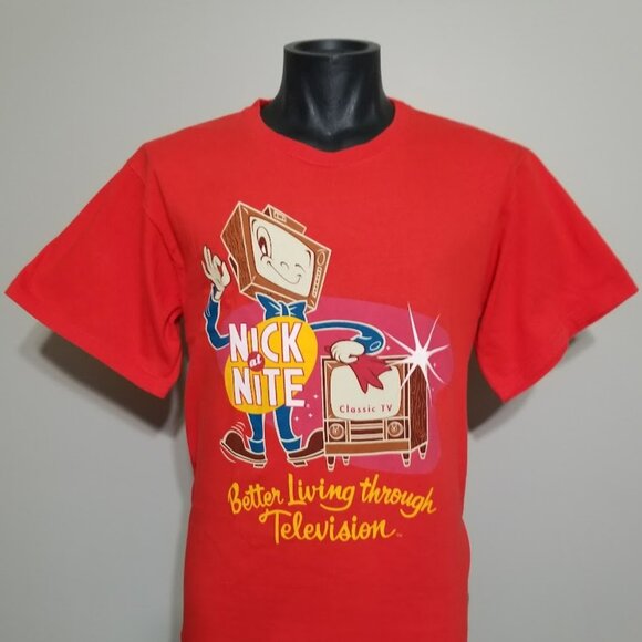 Nick at Nite T Shirt M VTG 90s Better Living Through Television Classic Tv Tee - Picture 1 of 9